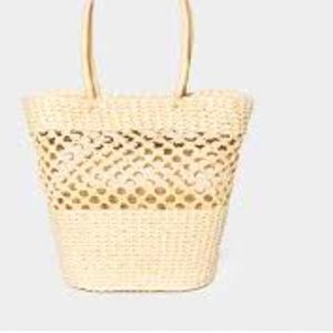Straw Tote Handbag - Shade & Shore Off White